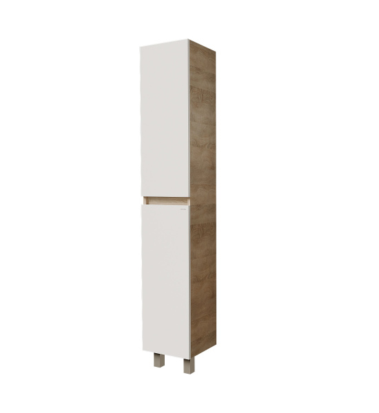 Шкаф-пенал напольный Grossman ПОЛО-30 см, дуб сонома/белый